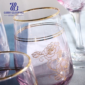 En stock la commande faible QUANTITÉ MINIMALE DE COMMANDE ion électrolytique Arabe style gobelet en verre tasses à thé vin verre flûte à <span class=keywords><strong>champagne</strong></span> avec réel or jante - Product Image 5
