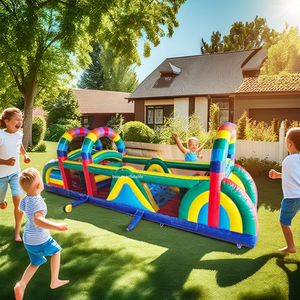 Juego al aire libre de alta calidad trampolín inflable jungla carrera de obstáculos inflable hinchable para la venta - Product Image 2