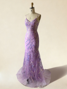 <span class=keywords><strong>Vestido</strong></span> de noche sirena lavanda con tirantes finos y cuello en V de Ocstrade, <span class=keywords><strong>vestido</strong></span> de dama de honor con lentejuelas y <span class=keywords><strong>tul</strong></span>, <span class=keywords><strong>vestido</strong></span> formal para invitadas de <span class=keywords><strong>boda</strong></span>. - Product Image 5