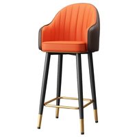 Tabourets de bar modernes et luxueux pour la maison Chaises de comptoir à îlot rotatif avec dossier haut léger Ensemble de meubles de bar simple