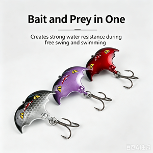 Leurre de pêche VIB en métal en forme de chauve-souris 10g 40mm en alliage de zinc, appât dur pour eau douce et eau salée, leurre de lancer pour achigan et brochet - Product Image 4