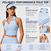 Conjunto de Tenis para Mujer, Diseño Personalizado Directo de Fábrica Tinain OEM, Top Corto con Cuello Polo, Falda Plisada de Cintura Alta, Elástica, Suave, Lisa y Transpirable
