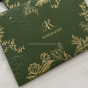 Enveloppes personnalisées imprimées en offset pour mariages et événements, gaufrage personnalisé sur papier coton écologique - Product Image 5