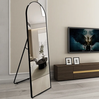 Cermin Modern Panjang Penuh dari Lantai hingga Langit-langit untuk Kamar Tidur, Bingkai Aluminium Alloy dengan Kaca untuk Dekorasi Dinding Kamar