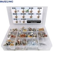 50 pièces double ensemble stéréo 6 broches potentiomètre combinaison 1K 5K hz