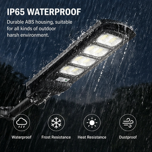 屋外ソーラー<span class=keywords><strong>LED</strong></span>街路灯IP65防水高ルーメンポールマウントABSリモコン付き30W-150Wリチウム電池ソーラーライト - Product Image 4