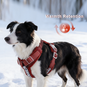 快適な冬用高級調節可能カスタムロゴデザインサービス付き赤い犬用ハーネス - Product Image 2