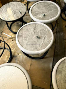 <span class=keywords><strong>Tavolino</strong></span> Rotondo da Centro Soggiorno di Lusso Mobile con Piano in Marmo e Struttura in Metallo <span class=keywords><strong>Tavolino</strong></span> Laterale <span class=keywords><strong>Tavolino</strong></span> Moderno da Caffè - Product Image 6