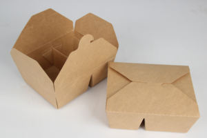 בית חרושת ישר לסביבה נייר קראפט ידידותי לסביבה 2 תיבת taway עבור מסעדה מזדמן מהירה - Product Image 3