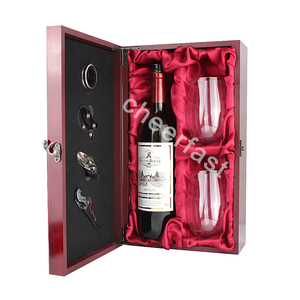 Nhà Sản Xuất Bán Sỉ Hộp Đựng Rượu Vang Đỏ Bằng Gỗ Tái Sử Dụng Hai Chai Và Bộ Phụ Kiện 4 Chiếc Hộp Quà Tặng Rượu Bằng Gỗ 2 Chai - Product Image 1