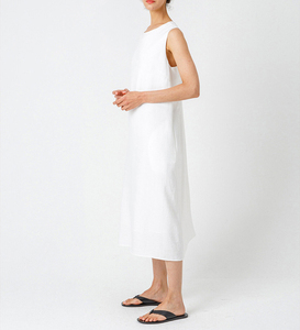 Produttore personalizzato donna Casual Maxi abito in cotone di lino senza maniche supporto personalizzato <span class=keywords><strong>50</strong></span> colori per la scelta del vestito di abbigliamento in lino - Product Image 3