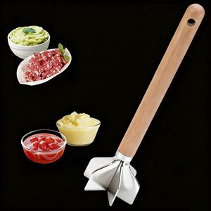 Picadora Manual Moderna de Acero Inoxidable de 6 Cuchillas para Carne y Verduras, Triturador de Carne Picada, Machacador de Papas, Herramienta para Hacer Hamburguesas, Uso Diario - Product Image 3