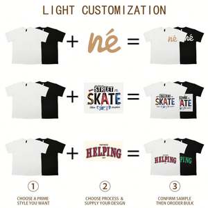 Camiseta de Algodón de Alta Calidad 280G con Estampado 3D en Relieve, Cuello Redondo, Talla Grande, para Hombre, Personalizable con Logotipo en Relieve - Product Image 3