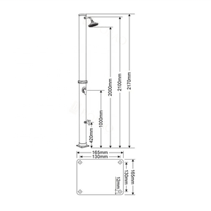 Ensemble de <span class=keywords><strong>douche</strong></span> <span class=keywords><strong>solaire</strong></span> extérieure avec mélangeur, capacité <span class=keywords><strong>20L</strong></span>, pour <span class=keywords><strong>piscine</strong></span> - Product Image 5