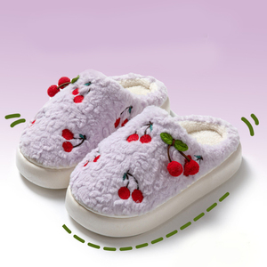 Vente <span class=keywords><strong>en</strong></span> gros <span class=keywords><strong>de</strong></span> pantoufles douillettes <span class=keywords><strong>en</strong></span> peluche pour femmes, automne et <span class=keywords><strong>hiver</strong></span>, pour la maison, pour enfants, intérieur, mignonnes, fruits, cerises, Noël - Product Image 2