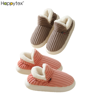 Mujeres Otoño Invierno suave felpa cálido sólido cerrado dedo del pie grueso <span class=keywords><strong>casa</strong></span> interior acogedora <span class=keywords><strong>zapatillas</strong></span> para hombres <span class=keywords><strong>zapatillas</strong></span> planas peludas para pareja - Product Image 5