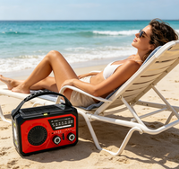 Linterna LED de Emergencia Recargable Portátil de 16000mAh con Manivela, Energía Solar y Radio