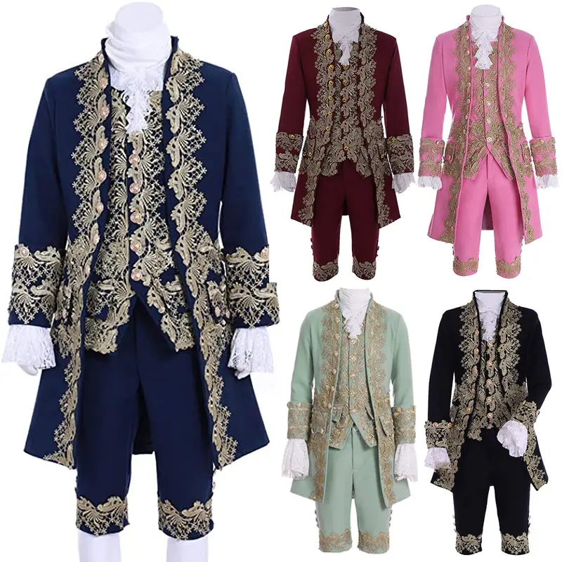 18th Britse Prins Kostuum Retro Rococo Aristocrat <span class=keywords><strong>Pak</strong></span> Marie Gentleman Middeleeuwse Mannen Kostuum <span class=keywords><strong>Pak</strong></span> Custom Made