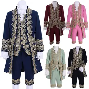 18th British Prince Costume Retro Rococo Aristocrat Suit Marie Gentleman Medieval Men Costume Suit Custom Made