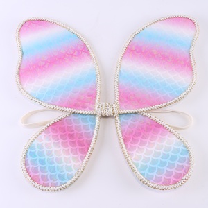 Kids Butterfly Angle <b>Wing</b> Birthday Party Favors Gradient Color Fairy Wand Magic Stick Lace Fairy <b>Wing</b> Set 2PCS - Product Image 4