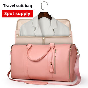Bolsa de lona grande de cuero PU para mujer, práctica bolsa de viaje plegable, cierre de cremallera de moda, uso comercial y de ocio - Product Image 1