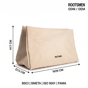 Sac de rangement élégant Off-white avec fermeture magnétique, sac cosmétique en toile pour le rangement du maquillage - Product Image 2