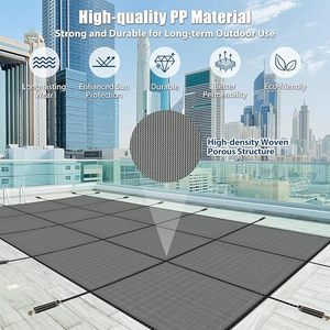 Cubierta de seguridad para <span class=keywords><strong>piscina</strong></span> de alta resistencia con bordes reforzados para evitar ahogamientos, hecha en China con la mejor calidad, tamaño personalizado a precio económico. - Product Image 3