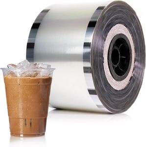 Rouleau de film d'étanchéité PET imprimé sur mesure pour gobelets à bubble tea et à café - Film souple jetable moulé par soufflage pour l'emballage de boissons - Product Image 1