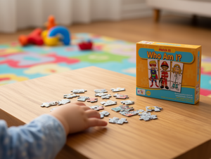 Puzzle en papier Match It Who Am I, 50 pièces, jouet éducatif pour enfants de 2 à 4 ans, jeu de puzzle à chevilles unisexe - Product Image 2