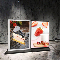 Boîte à lumière rectangulaire rechargeable, écologique, anti-poussière, pour menu, formats A5/A4/A3, double face, LED, cadre fin en ABS, pour la publicité