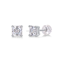 MYF Factory Boucles d'oreilles en argent sterling 925 Monssanite Plaqué or Design flocon de neige Moissanite Argent 925