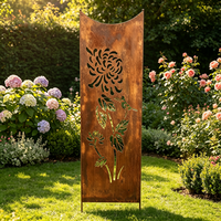 Panneau de jardin rustique en métal rouillé avec découpe d'oiseau, décoration en fer résistante aux intempéries pour pelouse et cour