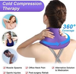 One Size Fits All Neck Support <b>Pad</b> 360 Degree Coverage Purple <b>Cooling</b> Wrap for Neck Pain Relief - Product Image 2