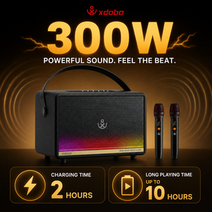 ลำโพงคาราโอเกะไร้สาย XDOBO <span class=keywords><strong>Mirage</strong></span> Max 300W BT 5.3  วัสดุไม้ พร้อมไมโครโฟน 2 ตัว ลำโพงพกพา ไฟ RGB  รองรับ AUX TF  สำหรับกีตาร์  ใช้งานได้บนเวที - Product Image 1