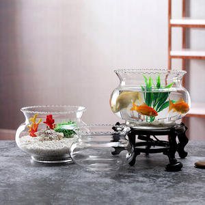 Machine Geblazen Kantoor En Thuis Glas Vis Kom Tafel Aquarium - Product Image 2