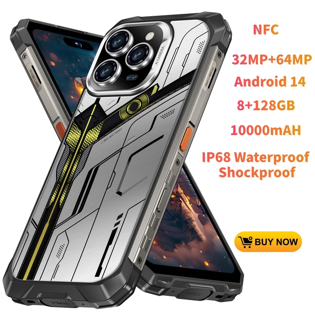 8G+128GB G85 Octa Core Smart Rugged Mobile Call Phone Android 14.0 32MP+64MP 10000mAH Fingerprint/Face Unlock Phone