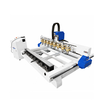 Máquina Fresadora CNC para Madera Jinan Mosencnc 8 de Múltiples Cabezales, Grabado 3D en Madera, Contrachapado, MDF, con 8 Ejes Rotatorios, Servomotor, Guía HIWIN