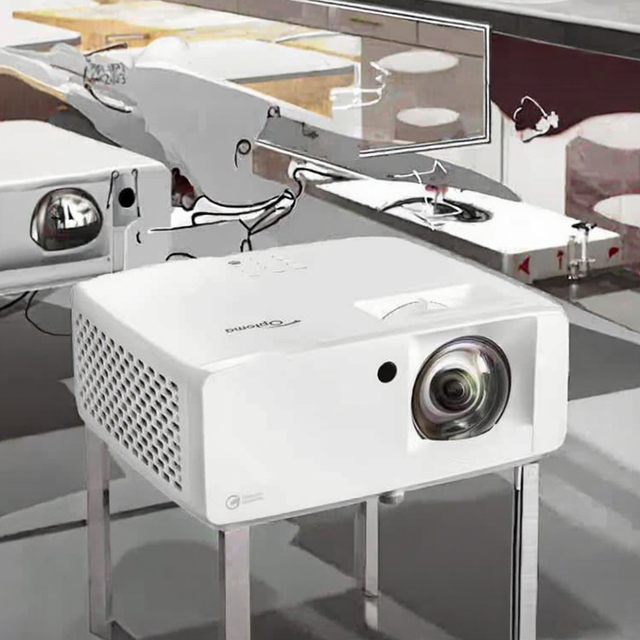 Laser 3500 ANSI Lumens LCD Projector with Android 9 1080p 3D White Standard Throw-Portable 4K Support Business & Education Use