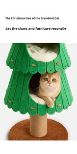 Улучшенная Экологичная войлочная Интерактивная рамка для скалолазания для кошек, новогодняя елка, как 5-уровневая башня для домашних животных, для обогащения кошек - Product Image 4