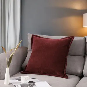 Wholesale Customized Modern Style Velvet Pillow Cover Solid Pattern Knitted Technique for Home Hotel Hospital Bedding Use