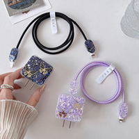 Protector de Cable, Funda Protectora para Cable de Datos, Diseño de Mariposa de Lujo, Protector de Cable para Cargador de iPhone