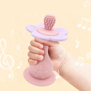 Jouet sensoriel pour bébé personnalisé, <span class=keywords><strong>hochet</strong></span> en forme de fleur, anneau de dentition en silicone avec ventouses - Product Image 3