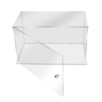 Vitrine en acrylique transparent Keli avec support de boîte de présentation de porte avec vitrine de protection anti-poussière à base blanche pour objets de collection