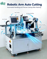 Marqueur laser à fibre optique intelligent à haute précision avec fonction de découpe automatique pour l'usine d'éclairage LED en plastique