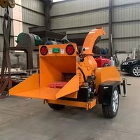 Broyeur de branches hydraulique certifié CE, machine mobile pour broyer les brindilles d'arbres, pour le recyclage des déchets paysagers