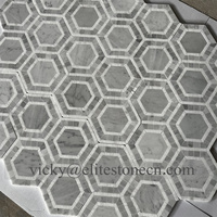Carreaux de mosaïque hexagonale - Résistants à l'usure et antidérapants pour les murs intérieurs, les crédences de cuisine et les entrées de maison