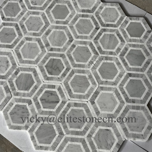 Carreaux de mosaïque hexagonale - Résistants à l'usure et antidérapants pour les murs intérieurs, les crédences de cuisine et les entrées de maison - Product Image 2