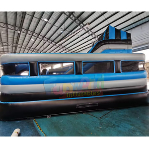 บ้านลมเป่าลมขนาดใหญ่กลางแจ้ง สีฟ้าลายสายฟ้า พร้อมสนามกีฬาเป่าลมเชิงพาณิชย์ - Product Image 3