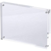 Cadre photo en verre acrylique transparent double face, support de présentation décoratif 4x6, magnétique, flottant, imprimé UV/sérigraphie