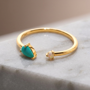 S925 14K <b>Gold</b> Plated Minimal Pink <b>Opal</b> Trendy Party <b>Ring</b> Thailand Factory Tarnish Free Wholesale OEM ODM - Product Image 3